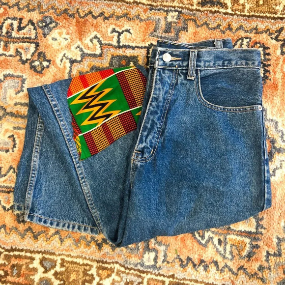 VINTAGE Texwood Patchwork Straight Leg Denim Jeans - Picture 11 of 11